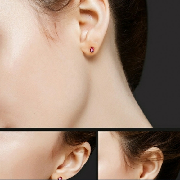 🎀925-2ct Ruby Studs - Picture 4 of 6